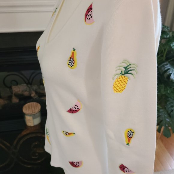 Alexander Barlette Sweater with Pineapples On It - Picture 3 of 4
